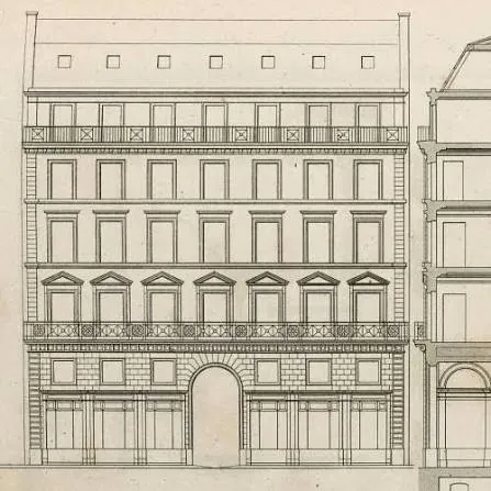 Élévation architecturale d'un immeuble parisien